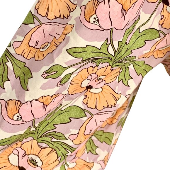 J. Crew Floral 3/4 Sleeve Mini Dress Smocked-waist Liberty® Butterfield Poppy - Picture 5 of 13